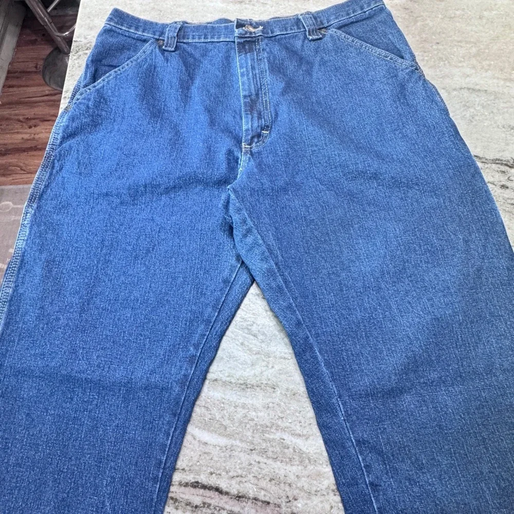 Wrangler Carpenter Jeans Mens 36x34 Denim Y2K Blue Workwear Utility